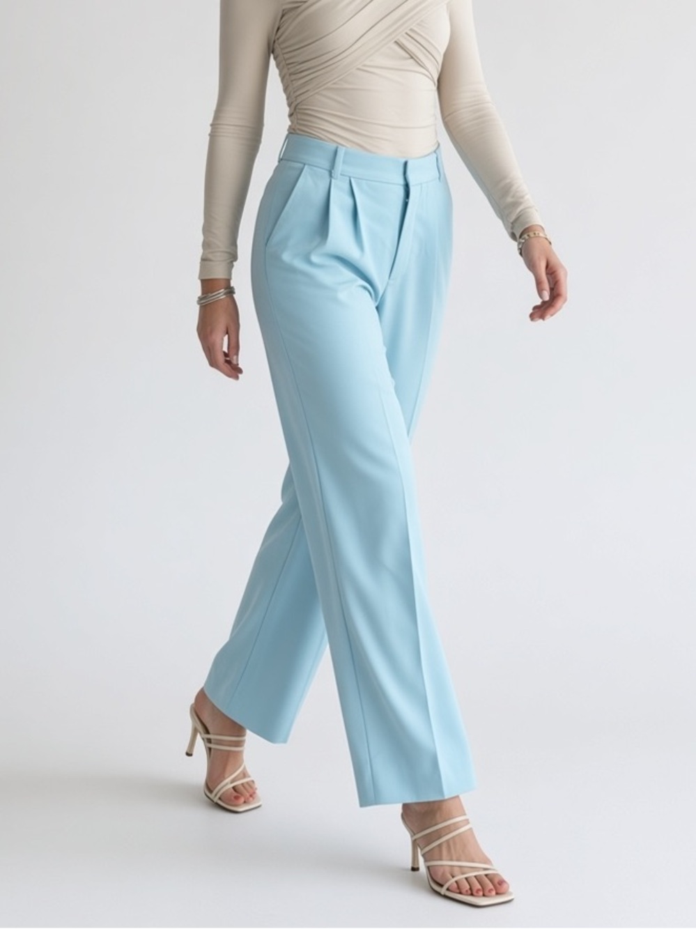 NWT Abercrombie & Fitch Sloane Tailored Wide Leg Pant size 16 in Light Blue